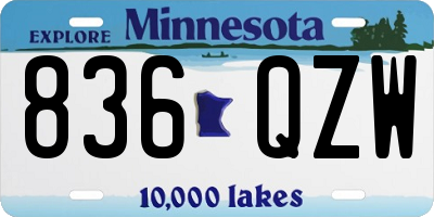 MN license plate 836QZW