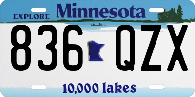 MN license plate 836QZX