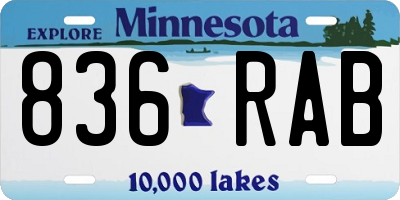 MN license plate 836RAB