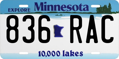 MN license plate 836RAC