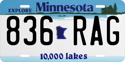 MN license plate 836RAG