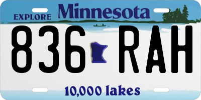 MN license plate 836RAH