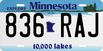 MN license plate 836RAJ