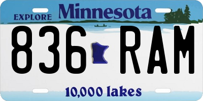 MN license plate 836RAM