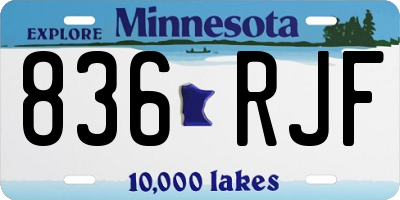 MN license plate 836RJF