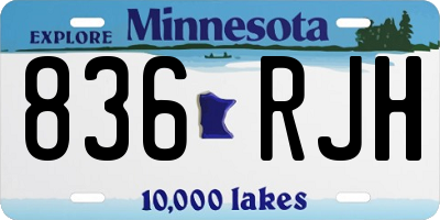 MN license plate 836RJH