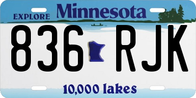 MN license plate 836RJK