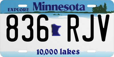 MN license plate 836RJV