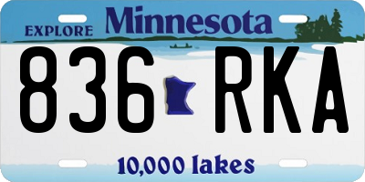 MN license plate 836RKA