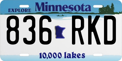 MN license plate 836RKD