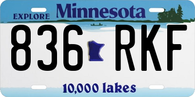 MN license plate 836RKF