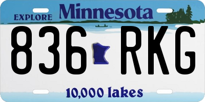 MN license plate 836RKG