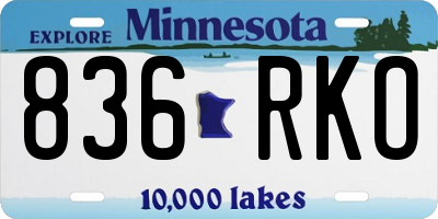 MN license plate 836RKO