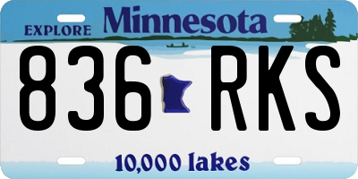 MN license plate 836RKS