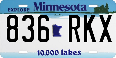 MN license plate 836RKX