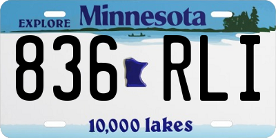 MN license plate 836RLI