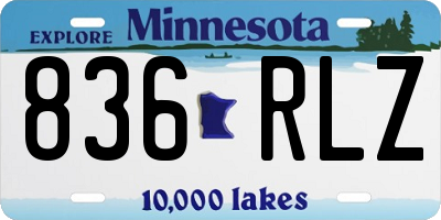 MN license plate 836RLZ