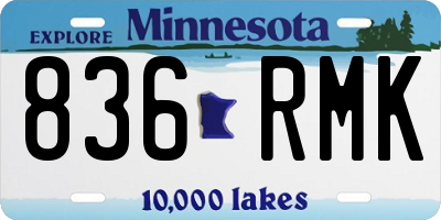 MN license plate 836RMK