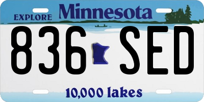 MN license plate 836SED