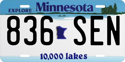 MN license plate 836SEN