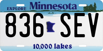 MN license plate 836SEV