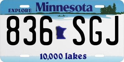 MN license plate 836SGJ