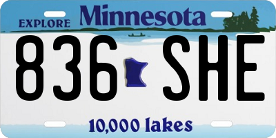 MN license plate 836SHE