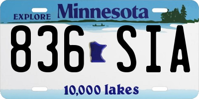 MN license plate 836SIA