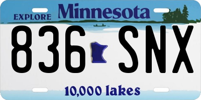 MN license plate 836SNX