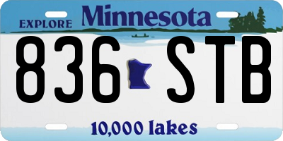 MN license plate 836STB