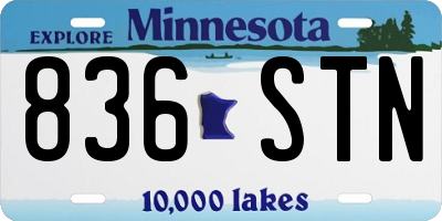 MN license plate 836STN