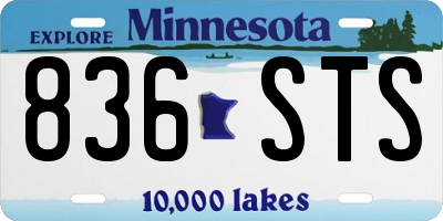MN license plate 836STS