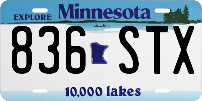 MN license plate 836STX
