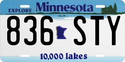 MN license plate 836STY