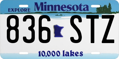 MN license plate 836STZ