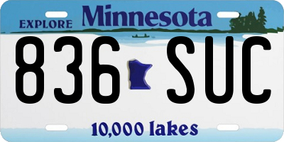 MN license plate 836SUC