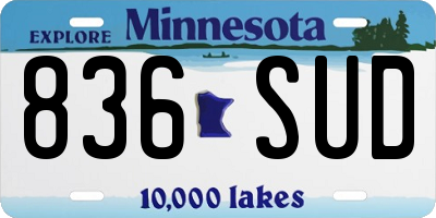 MN license plate 836SUD