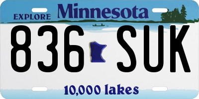 MN license plate 836SUK