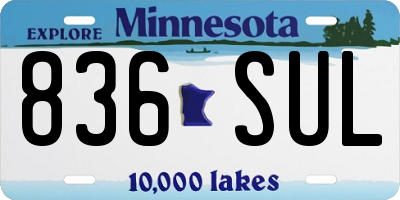 MN license plate 836SUL