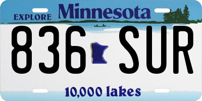 MN license plate 836SUR