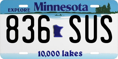 MN license plate 836SUS