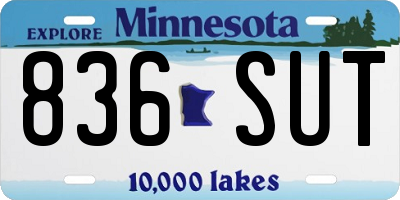 MN license plate 836SUT
