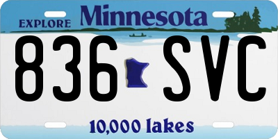 MN license plate 836SVC