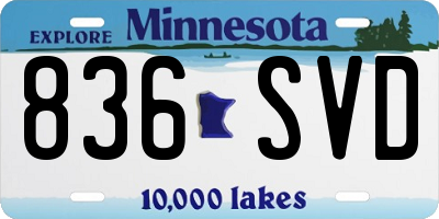MN license plate 836SVD