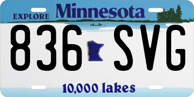 MN license plate 836SVG