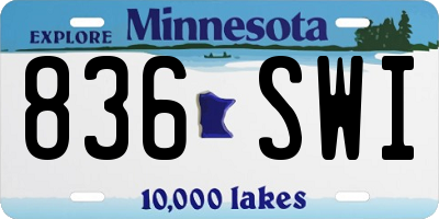 MN license plate 836SWI