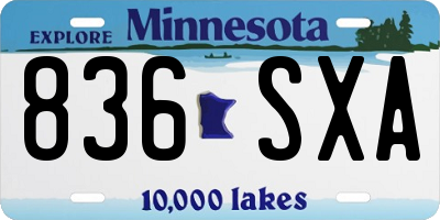 MN license plate 836SXA
