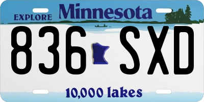 MN license plate 836SXD