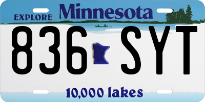 MN license plate 836SYT