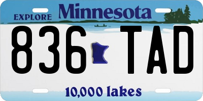 MN license plate 836TAD